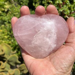 3 inch Rose Quartz ♥️ heart + sage bundle